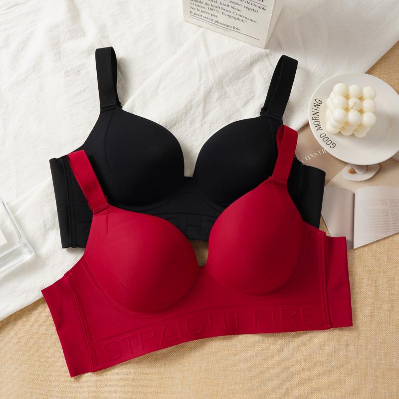 Women's Seamless Tank Top Bra Comfortable Push-Up Bra with Side Gathering Plus Size Bra