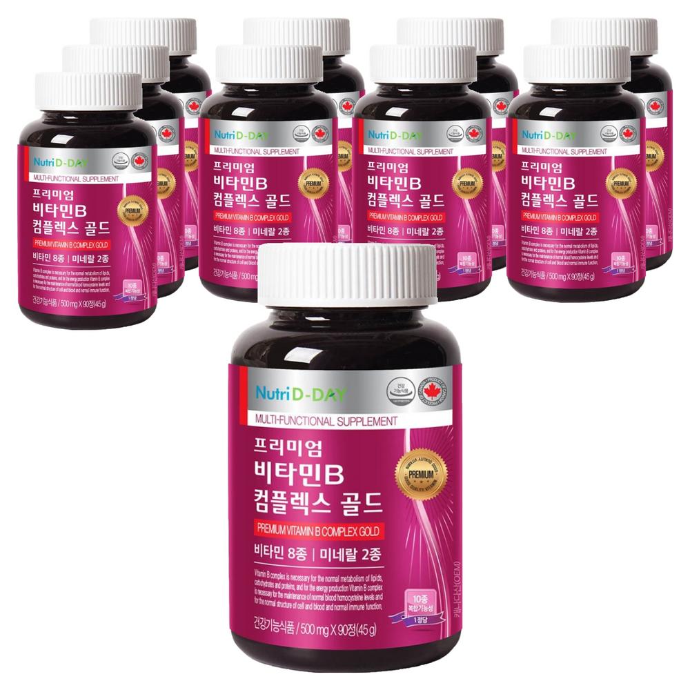 NutriDDay Premium Vitamin B Complex Gold 90 Tablets 10 Pcs