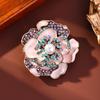Studded  Dripping Oil Flower Brooches For Women Coat Jewelry Accessories Gifts