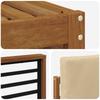 Corner Sofa Set with Cushions 6 Pcs Natural and Beige Solid Acacia Wood