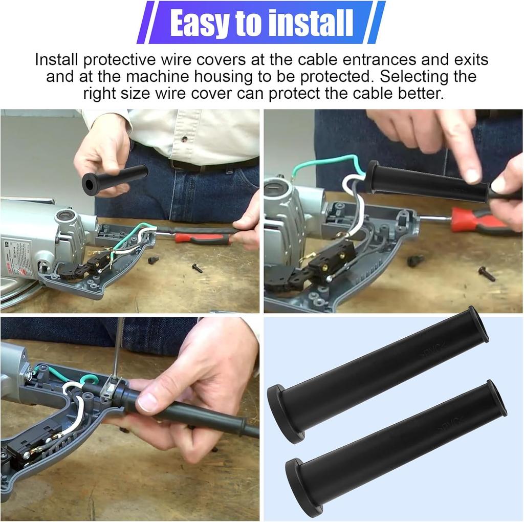 Rubber Wire Protector Cable Sleeve Boot Cover Power Cord Protector Electric Drill Rubber Cover Electric Hammer Sleeve Tools