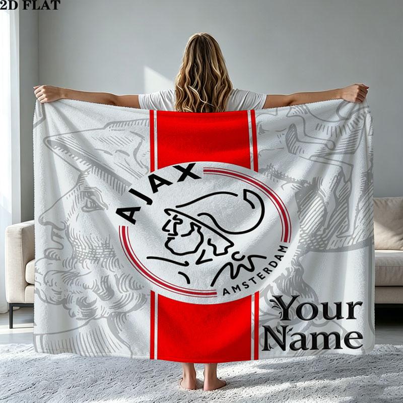 1PC AFC Ajax Custom Name Patterned Flannel Blanket Suitable For All Seasons for Home Decor Warmth and Comfort Gifts Holiday Present