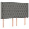 VidaXL Tête de Lit à LED Meuble de Chambre à Coucher Accessoire de Lit Double Tête de Cadre de Lit Intérieur Gris Foncé 3124383