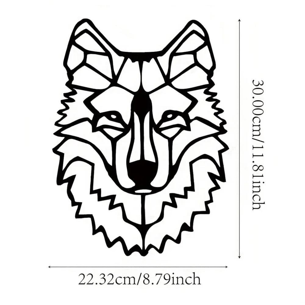 

1pc Wolf Metal Wall Art Sculpture, Home Decor Living Room Office Rustic Lodge Decoration, Large Metal Wall Hanging TY4319 чорний