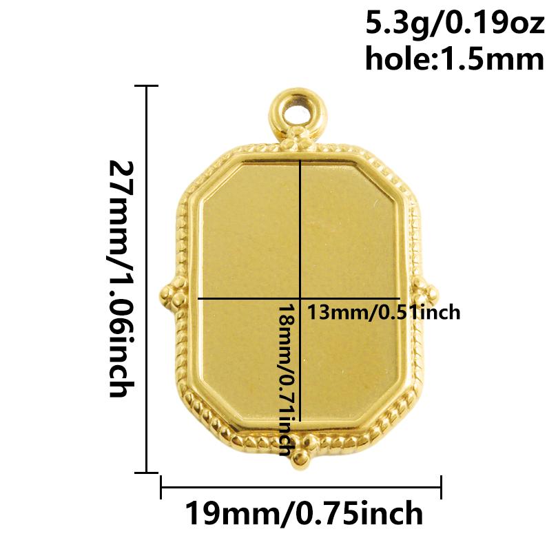 6 Stück Herz Quadrat Wassertropfen Oval Cabochon Basis Fassung Anhänger Edelstahl Charms Für Schmuckherstellung Großhandel DIY Materialien