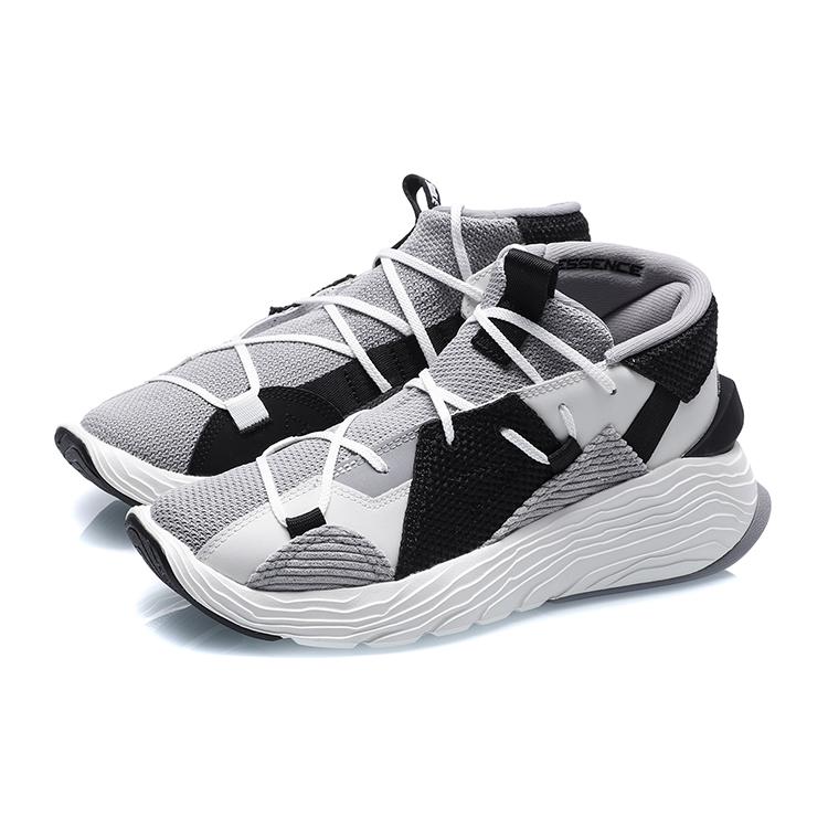 Li Ning Essence Basketball Shoes Women's Mid top Gray/White/Black AGBQ084-2