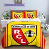 Racing Club De Lens Pattern Bedding Quilt Set  Home Decoration  Gift (1 * Duvet Cover + 2 * Pillowcase  Without Core)