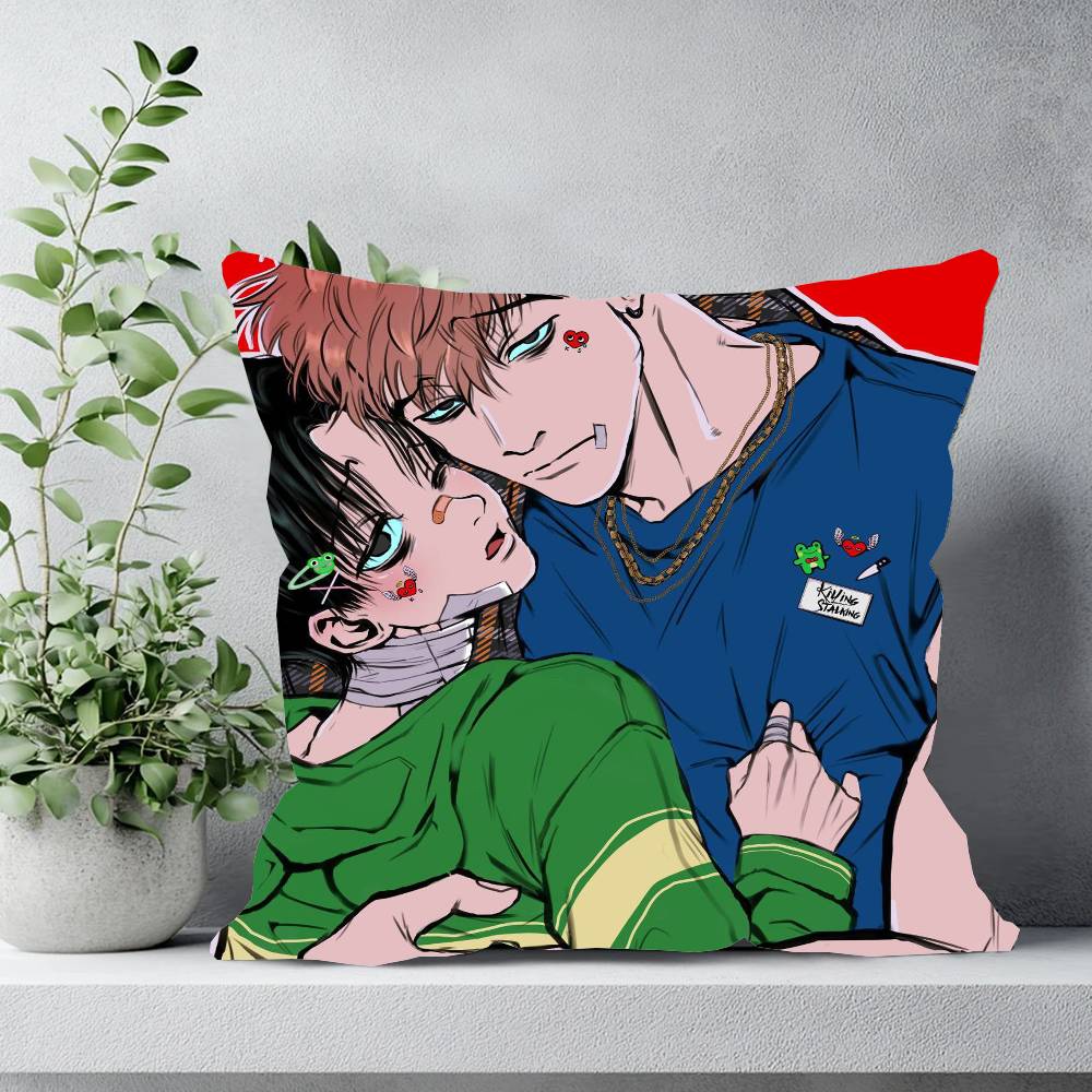 Korean Manga Killing Stalking Vintage Pillow Case Sofa Cushion Cover Room Home Decoration