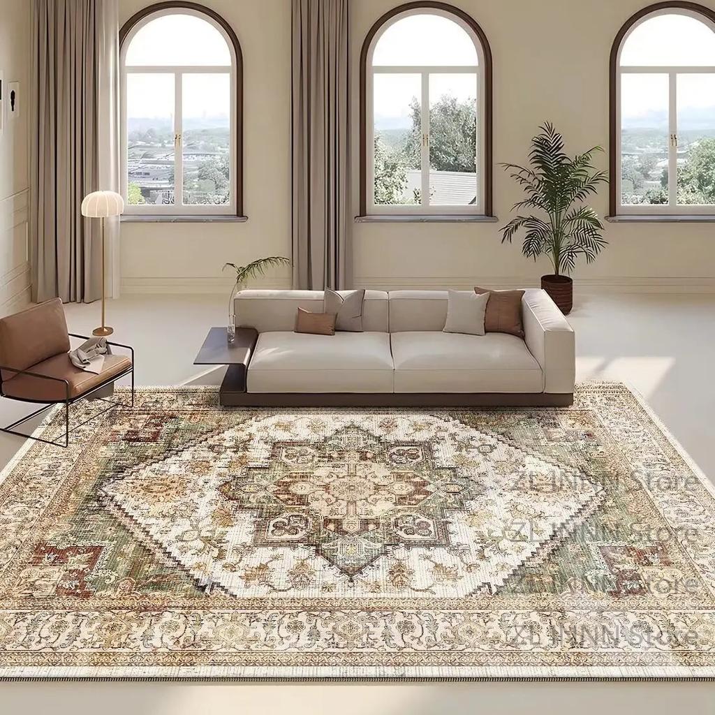 Boho Large Carpet for Living Room Persian Retro Decoration Home Non-slip Easy Clean Rug Bedroom Cloakroom Washable Floor Mat