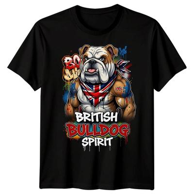 British Bulldog Spirit Britische Kultur Herren T-Shirt Damen T-Shirt Grafik Kunst Top