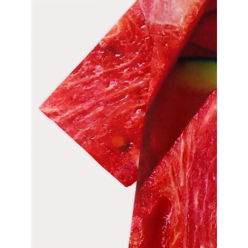 Men's 3D Printed Round Neck Casual T-shirt for Summer Wear Lightweight Breathable Trendy Vibrant Fresh Produce Element Pattern Printed T-shirt