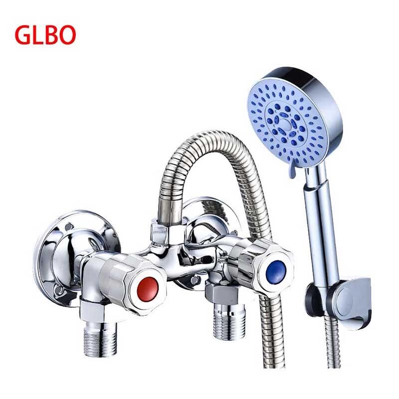 GLBO Настенный смеситель для душа с двойным управлением и душевой лейкой