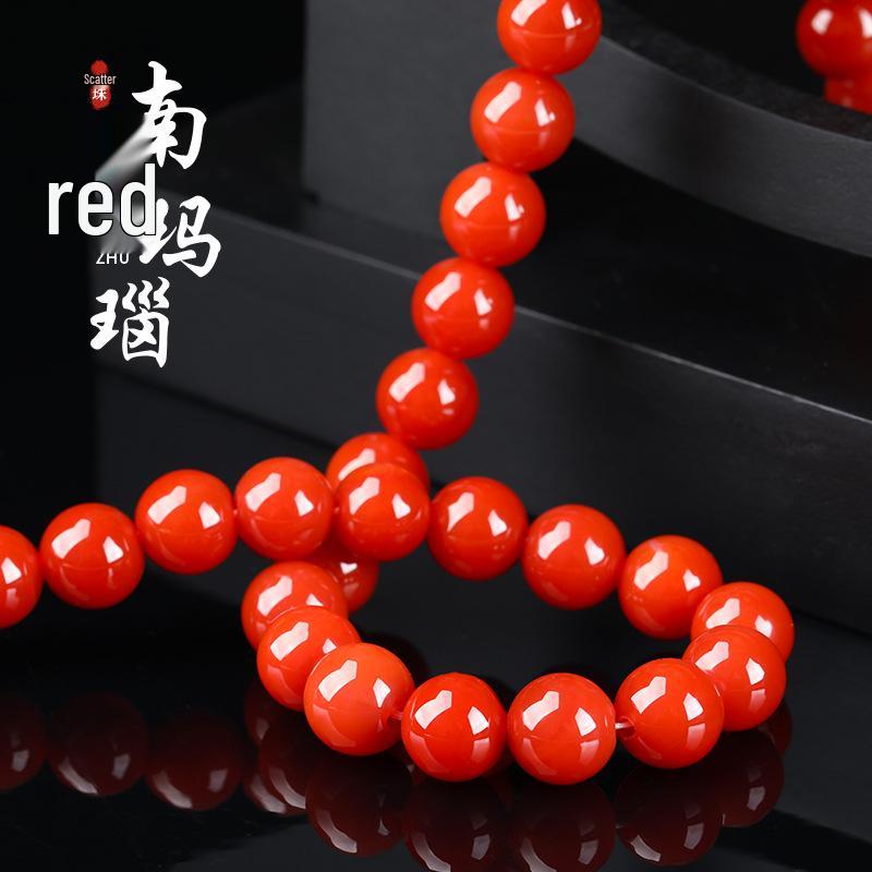 Second Gen Southern Red Agate Beads: Semi-finished DIY Jewelry Accessories for Beaded Bracelets and Necklaces.