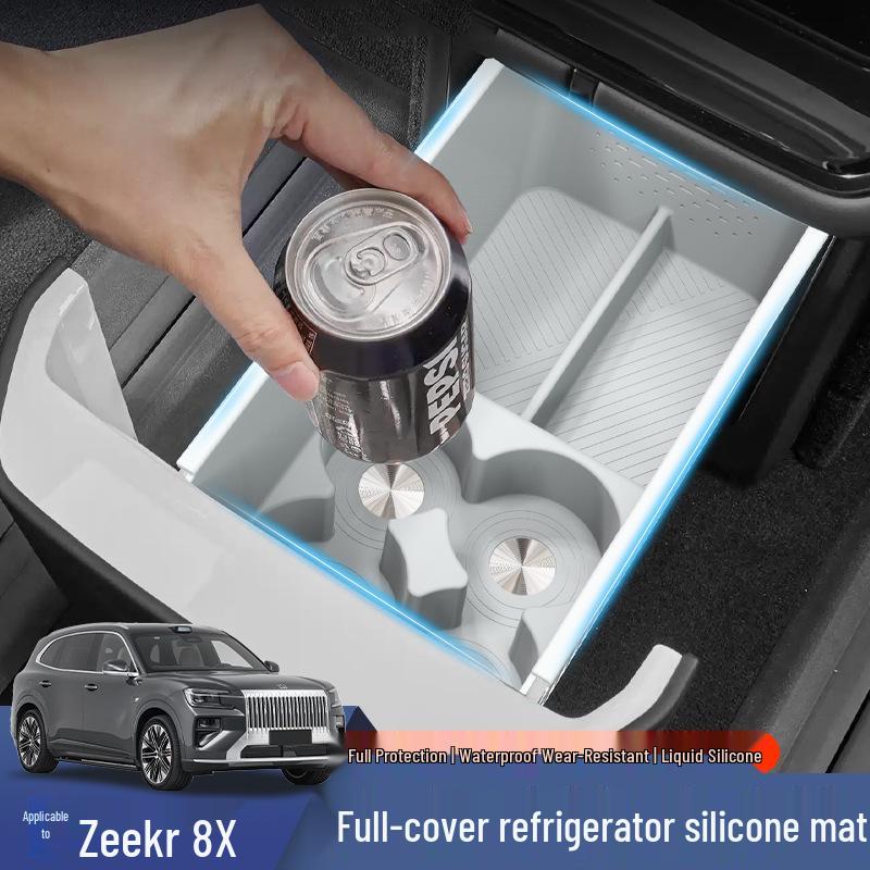 Silikon-Getränkehalter & Aufbewahrungsmatte für Zeekr 8X Kühlbox auf der Rückbank