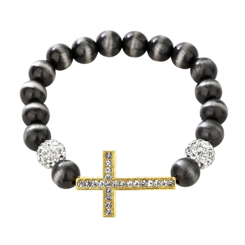 Comfortable Bracelet Expandable Religious Beaded Chain with Metallic Finish and Stylish Layering Potential for Adults