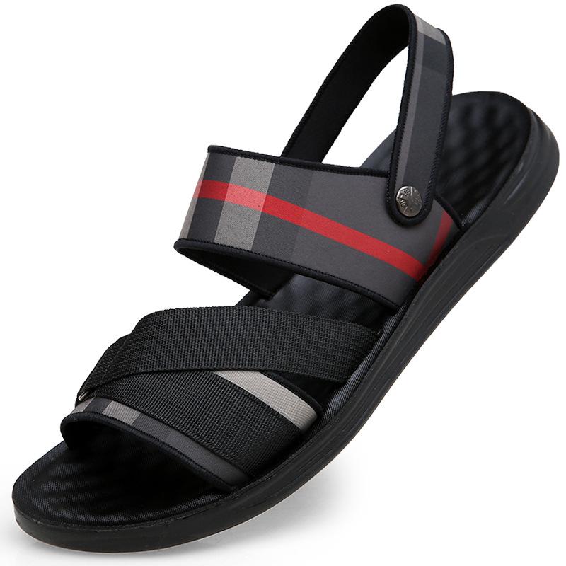 

2025 summer slippers men s Korean version trendy casual beach shoes men s fashion youth sandals herringbone 43