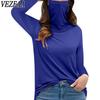 Camicette e camicie a maniche lunghe con stampa tinta unita primavera autunno moda casual da donna