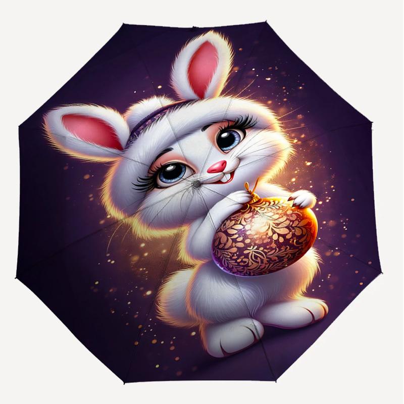 1PC rabbit ornamentAutomatic Open/Close Umbrella with Windproof, 8-Rib Sturdy Canopy, Durable Ribs, Fashionable Design1234A