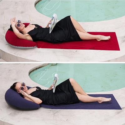 Inflatable Outdoor Beach & Picnic Mat with Pillow - Moisture-Proof Flocking Material