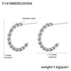 Qiong Yao Stainless Steel C-shaped Geometric Earrings: PVD Colorfast, High-end Fashion for Women