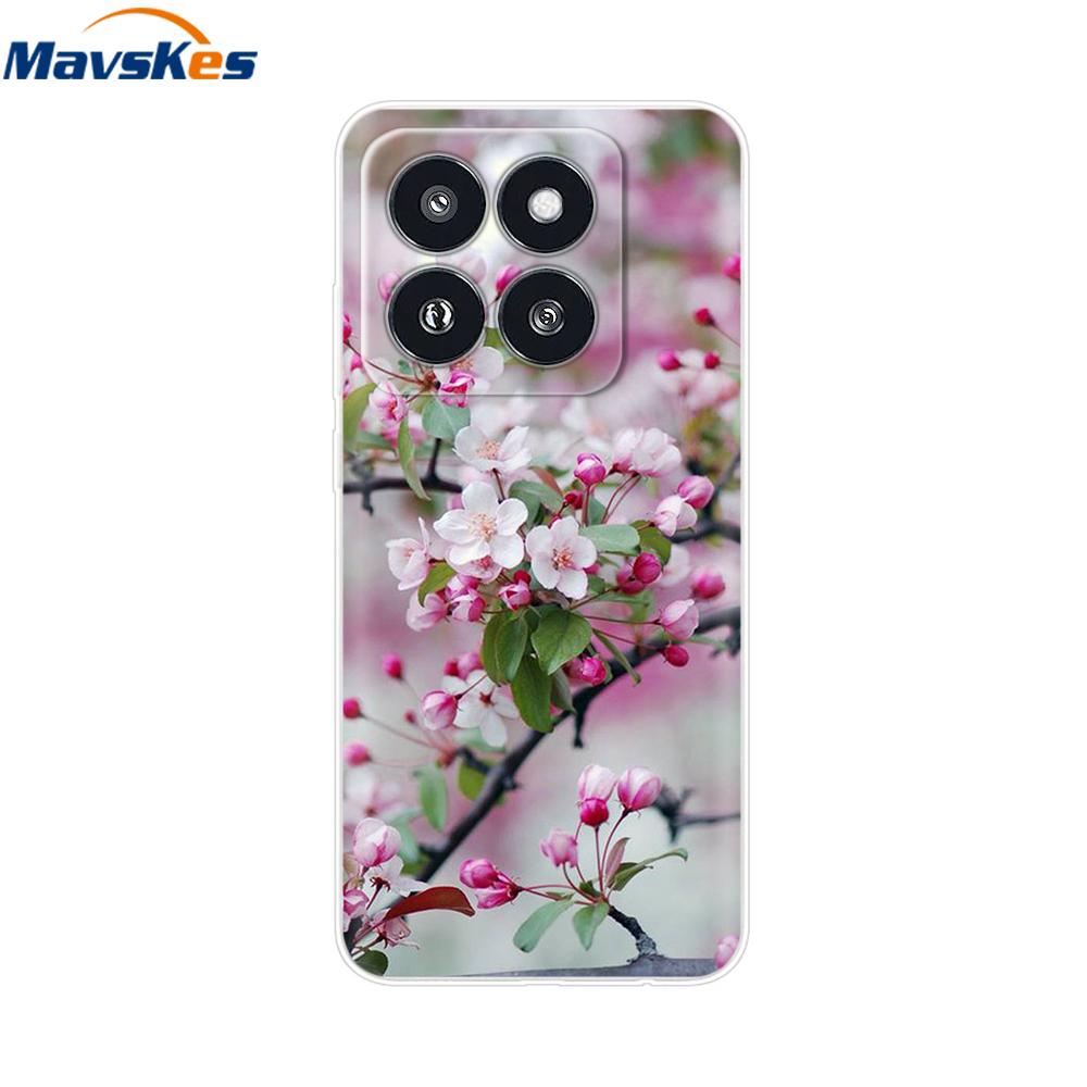 Phone Case For Xiaomi 14 Pro Case Soft Clear Painted Silicone Bumper Capa For Xiaomi 14 13T Mi 13T Pro Protect Transparent Cover