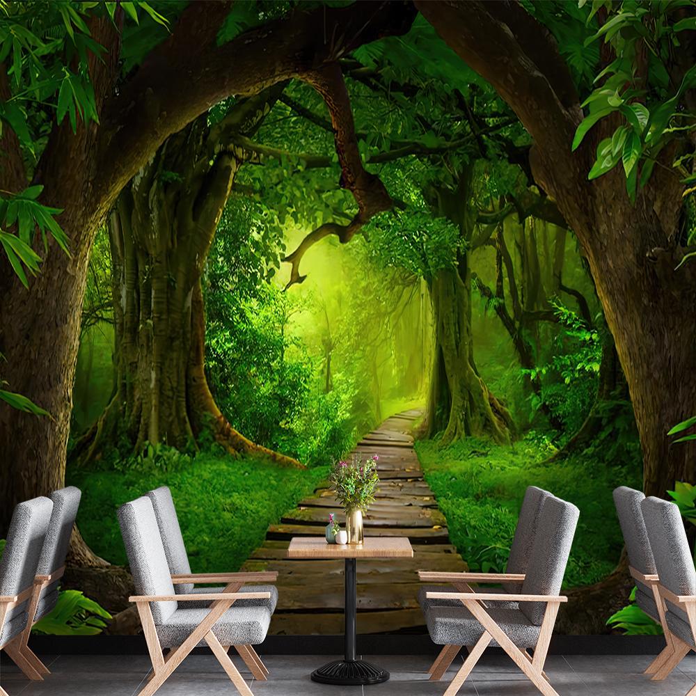 Forest Wallpaper Nature Tree Wall Murals For Bedroom Living Tv Background Forest Mural Home Decor