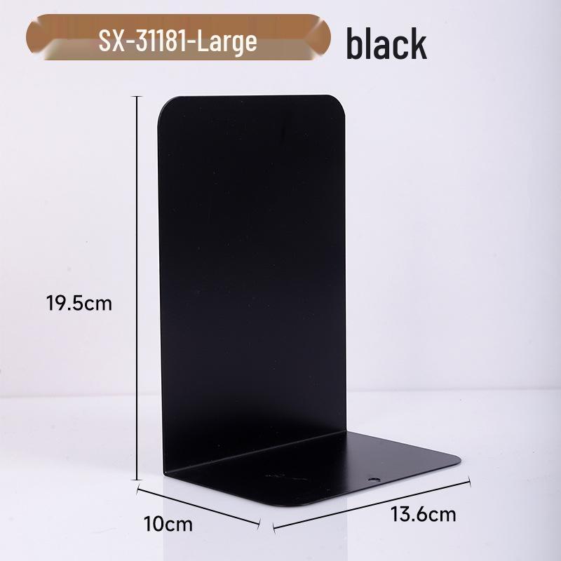 Large L-Shaped Thickened Metal Bookend for Organizing Books and Files
