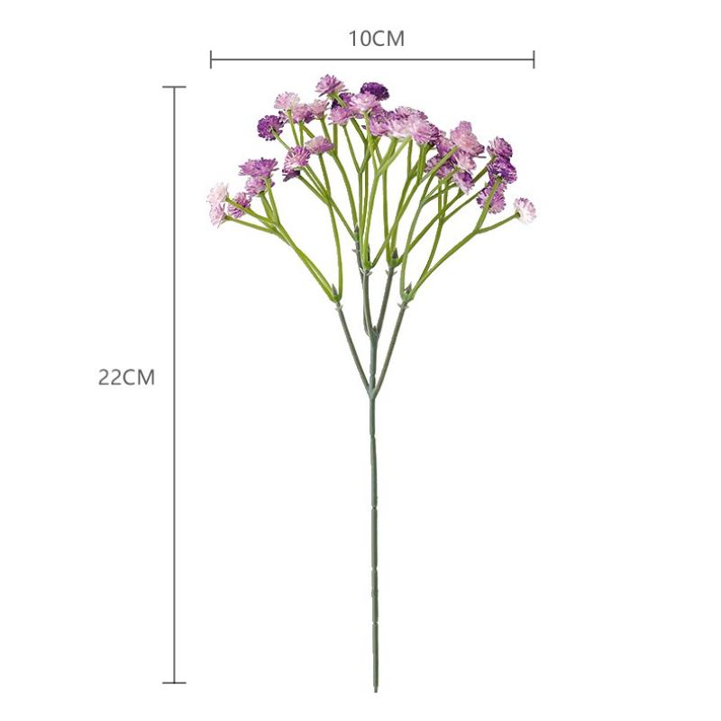 1ks měkký plastový gypsophila umělé květiny 22cm Real Touch Gypsophila Mini kytice pro svatbu domácí dekorace