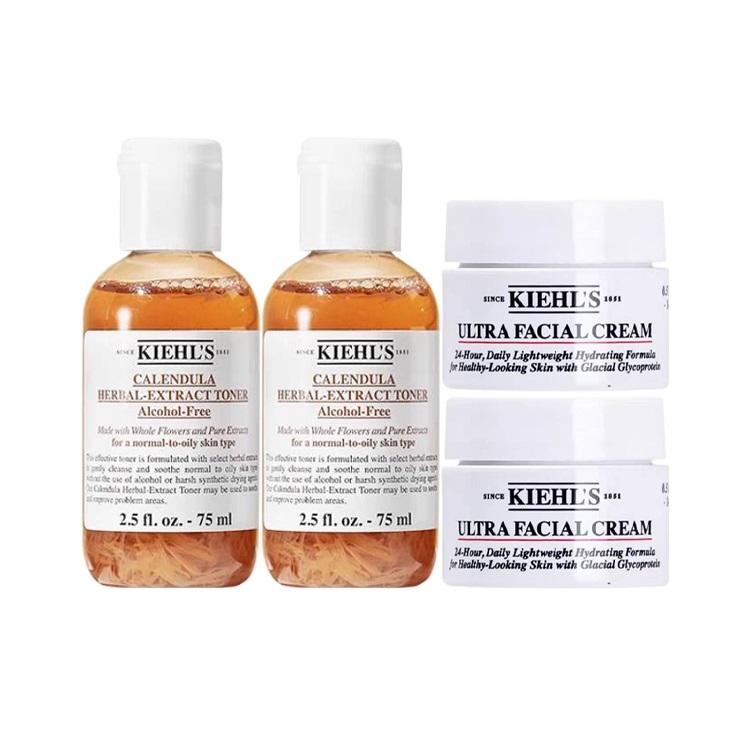 

Kiehl s Calendula & Ultra Facial Soothing & Hydrating 4-Piece Value Sample Set Free Toner 75ml*2+Cream 14ml*2
