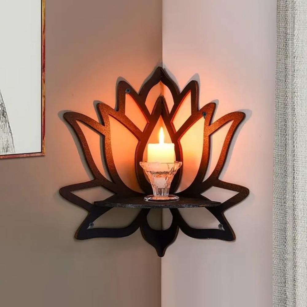 Hollow Aromatherapy Organiser Wall Mounted Corner Shelf New Oil Candle Holder  For Living Room