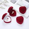 Flocked Cloth Heart-Shaped Jewelry Box for Rings and Earrings