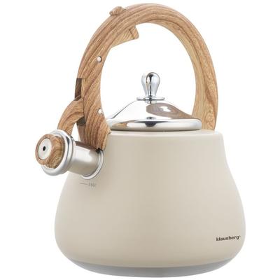 Steel Gas Kettle 2.8L Induction, Beige Matte KLAUSBERG KB-7919