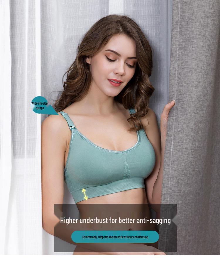 Seamless Front Closure Push-Up Nursing Maternity Bra - Plus Size, Anti-Sagging, Postpartum & Breastfeeding Support