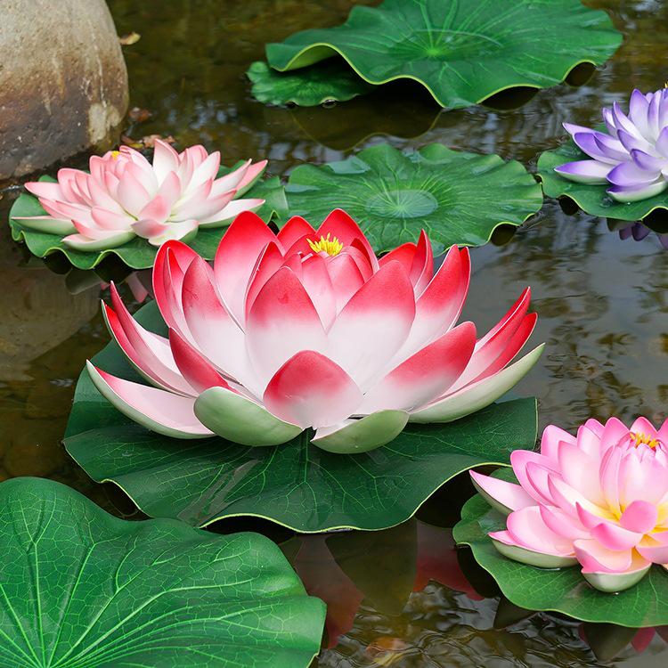 Artificial Lotus Leaf Water Lily for Pond, Fish Tank Decoration, Landscaping, or Buddha Ornaments