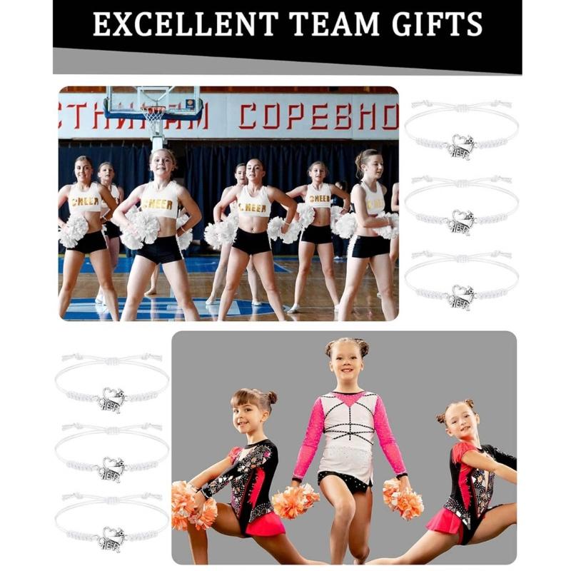 Girls Cheerleading Charm Bracelets for Girls Sports Lover Sports Enthusiasts Jewelry for Team Cheerleader Jewelry Women