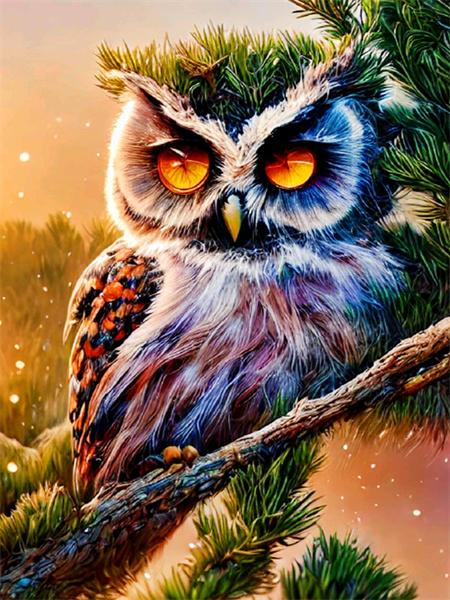 Full Square/round Diamond Art Painting Owl Cartoon 5d Diy Embroidery Mosaic Animal Crystal Wall Sticker Decor Home