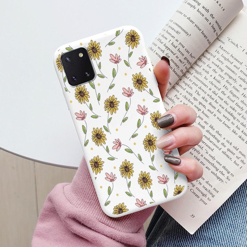 Cute Painted Cover For Samsung Galaxy Note 10 Lite Case Soft Cover TPU Funda Soft Bumper For Samsung Note10 Pro Sunflower Daisy