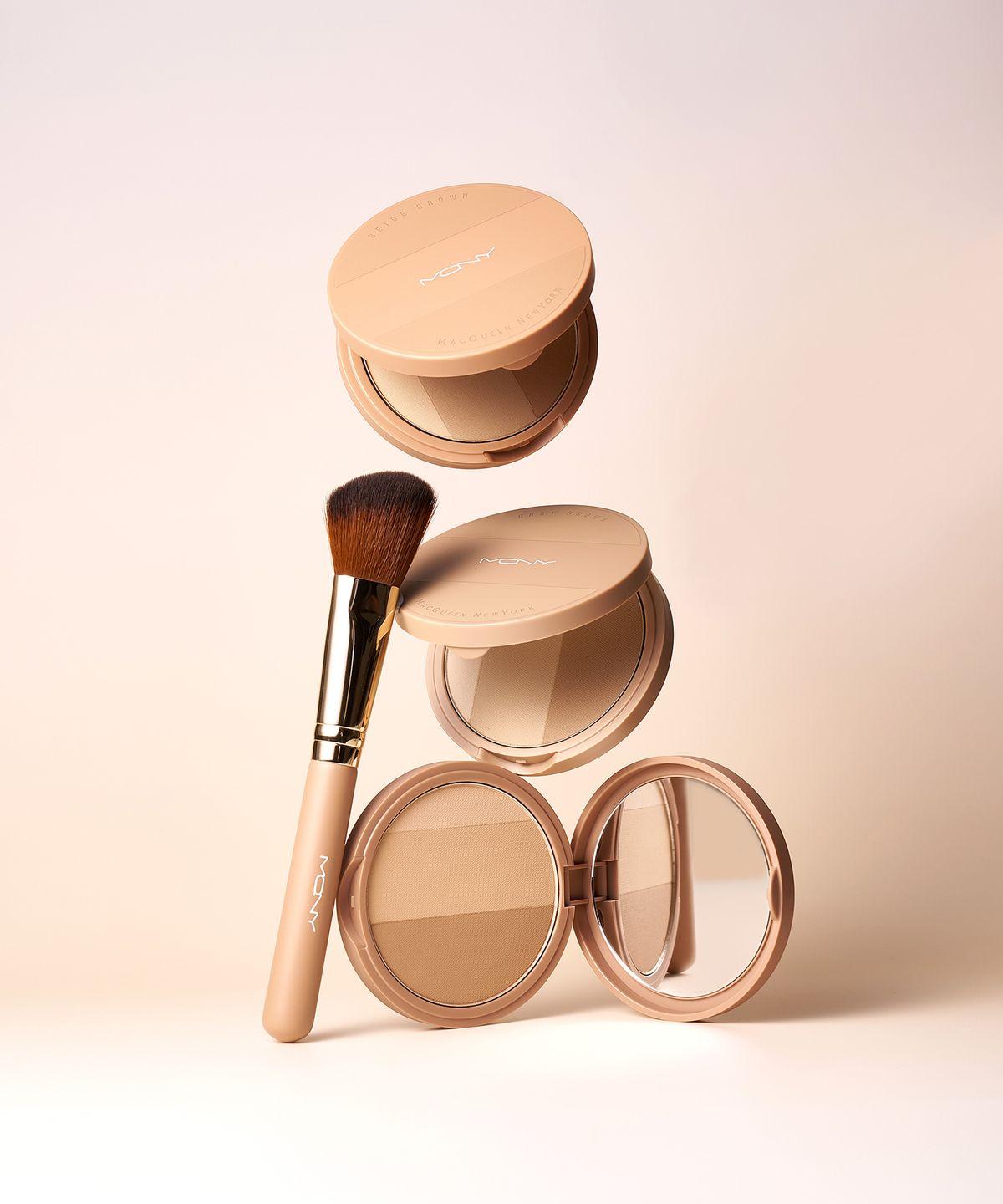 (Special Set) Fake-up Contour Shading 3-Piece Set (+Brush) / Nose Shading Highlighter 3 Colors 9g Gray Brown (Special Set)