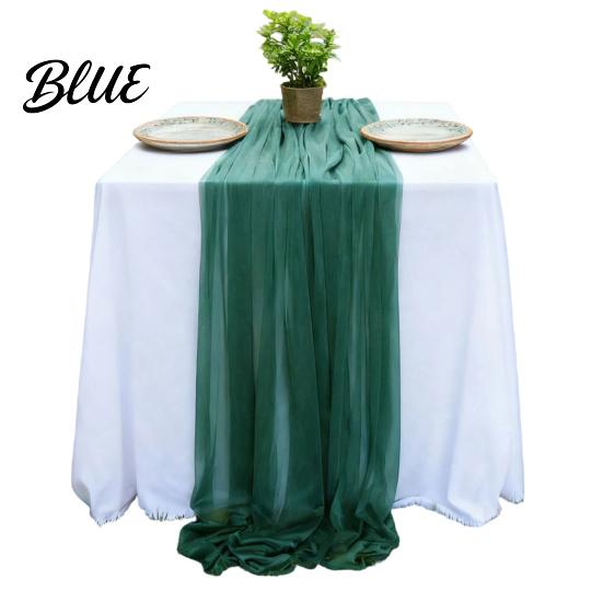 Soft Table Runner Sheer Flowing Runner Chiffon Wedding Elegant Solid Color High Quality