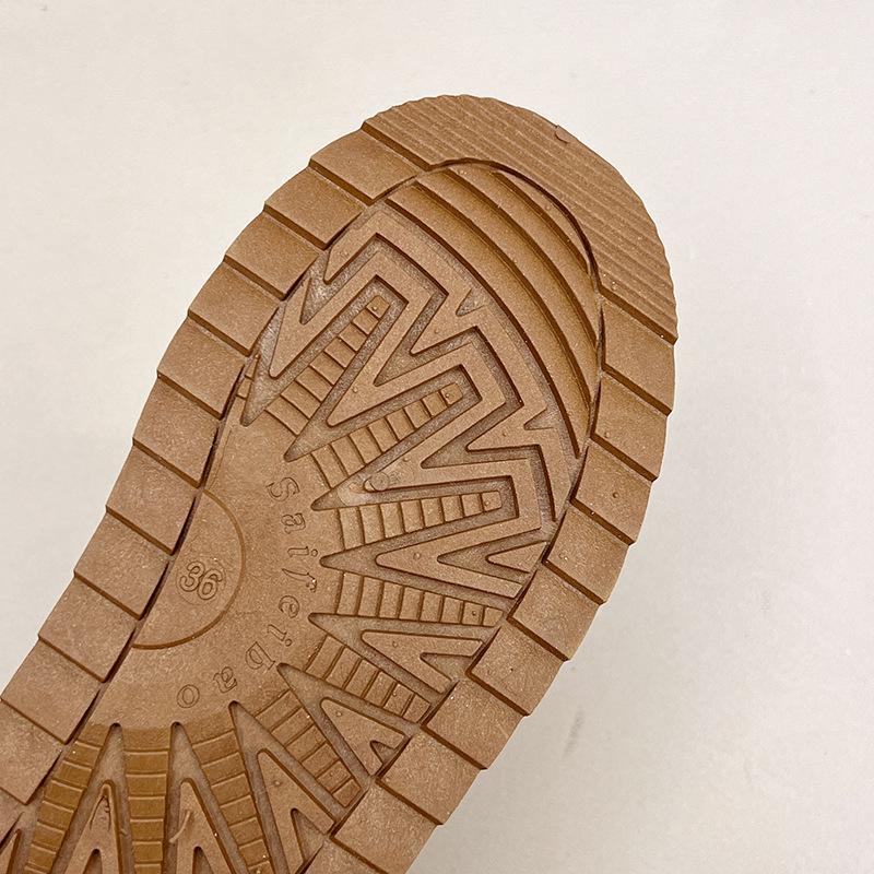 Processing custom winter snow boots piled thickened cotton boots non-slip thick sole heightening versatile fur integrated women's cotton shoes