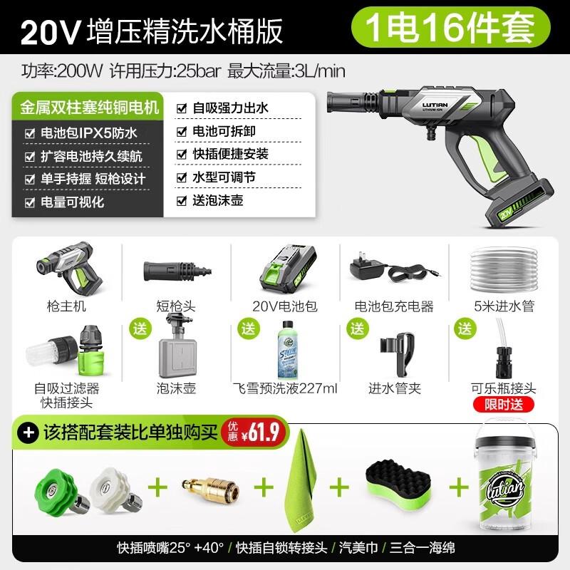 CHUGOUXIANG 20V Cordless Portable Car Washer Kit CN plug (adapter included)