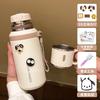 600ml Kawaii 316 Stainless Steel Thermos, Double Wall Vacuum Insulated Water Bottle with Handle & Lanyard for Outdoor Tea