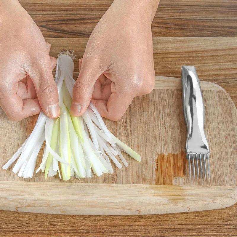 Kitchen Shred Silk The Knife Stainless Steel Chopped Green Onion Knife Curved Handle Food Speedy Chopper Green Onion