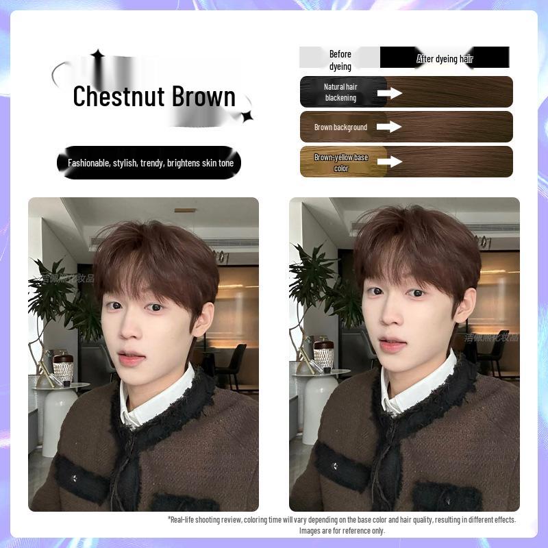 Men's Milk Tea Gray No-Bleach Hair Dye Cream