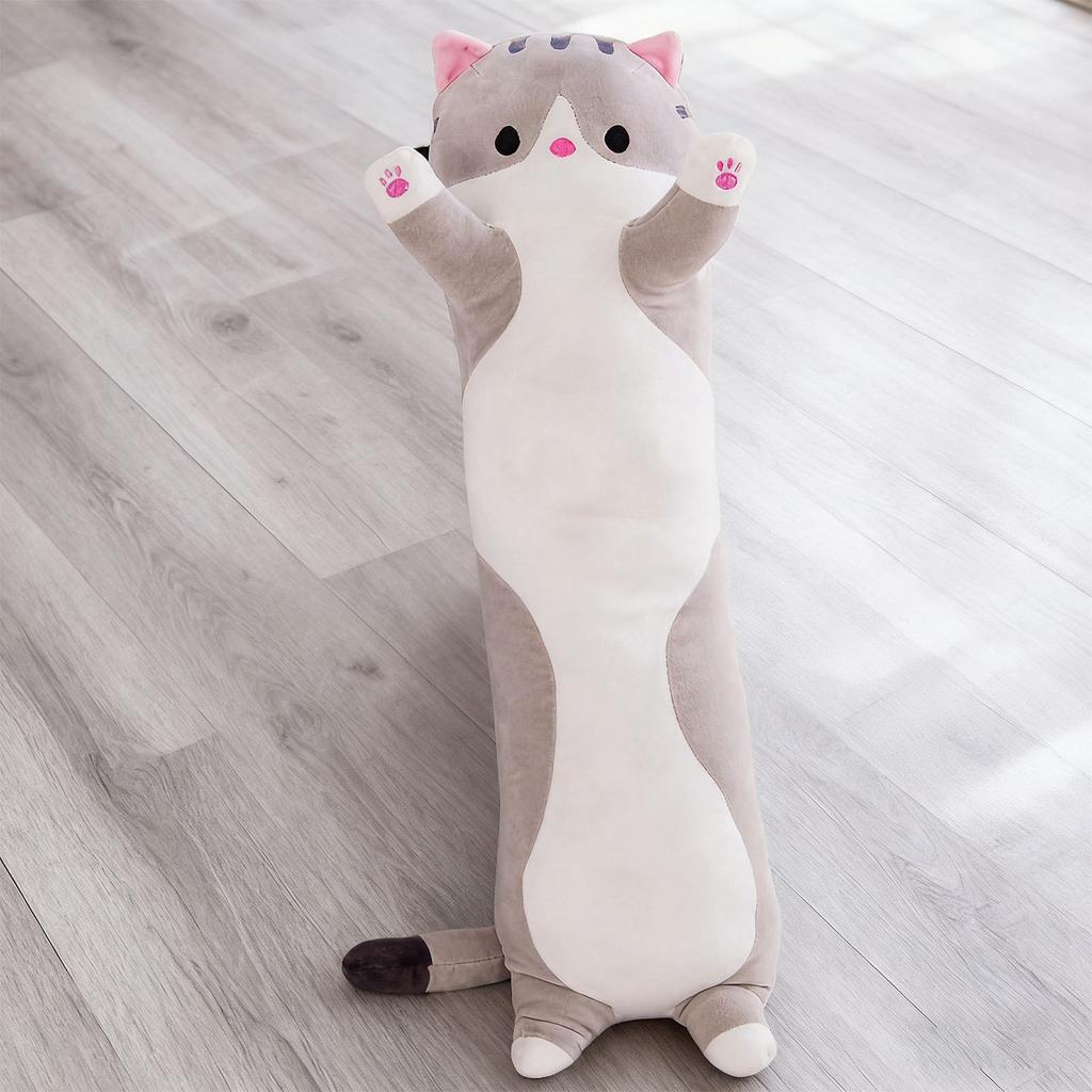Body Pillow Plush Stuffed Long Cushion Cat Animal Soft Toy Gift for Sleeping Hugging
