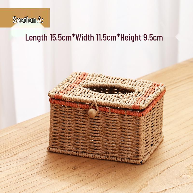 

Коробка для салфеток из плетеной бумаги ручной работы для дома, гостиной или ресторана - Креативная салфетница