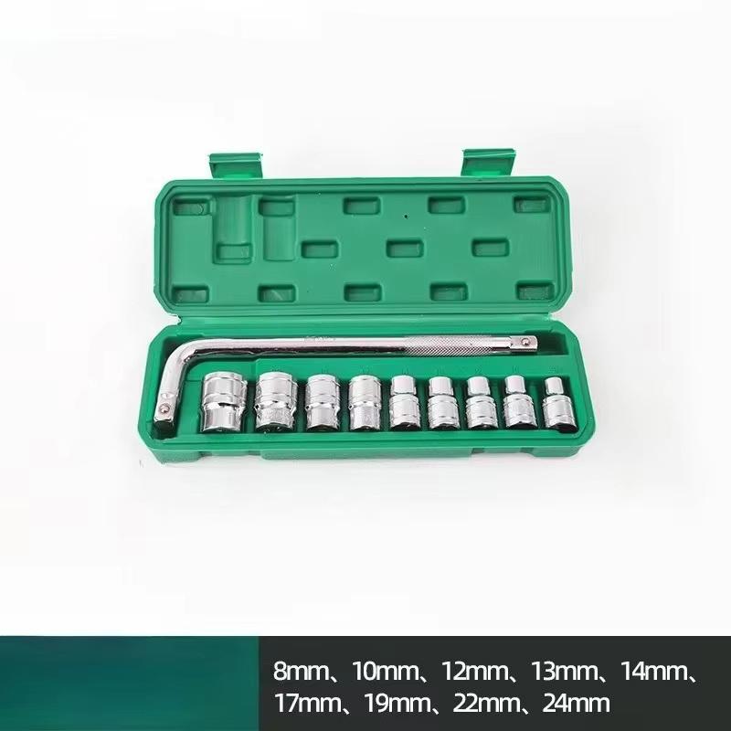 10Pcs/Set Socket Wrench 1/2-Inch Drive With Way Quick Released Hex Socket Ratchet Handle And Bent Rod Mechanic Tool Kit