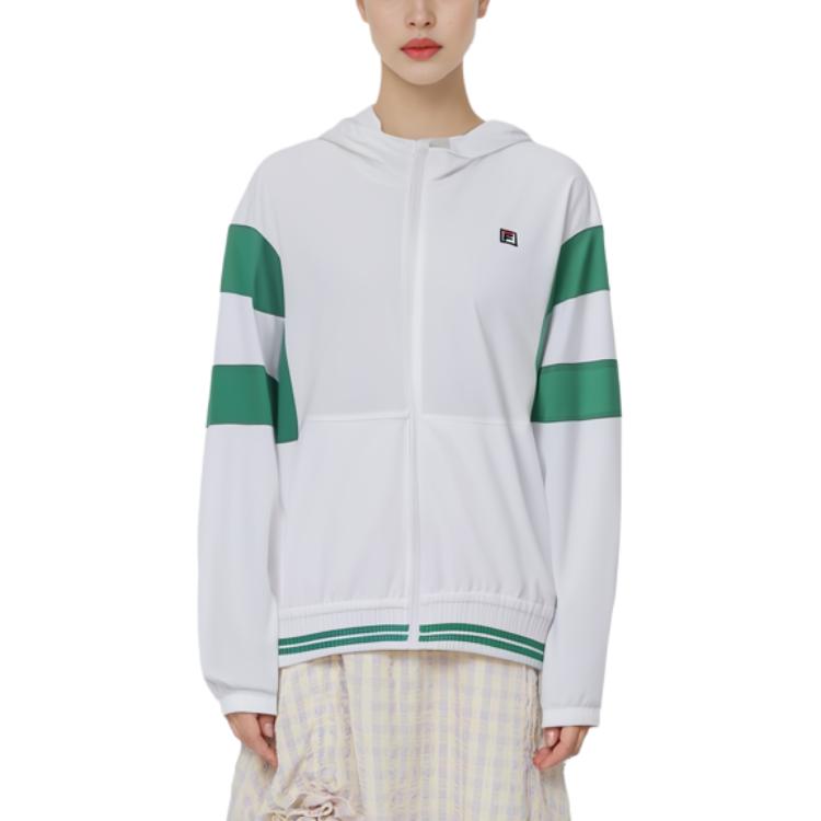 Fila Color Block Tennis Woven Jacket Women Jackets Jade-White A11W333701F-WT