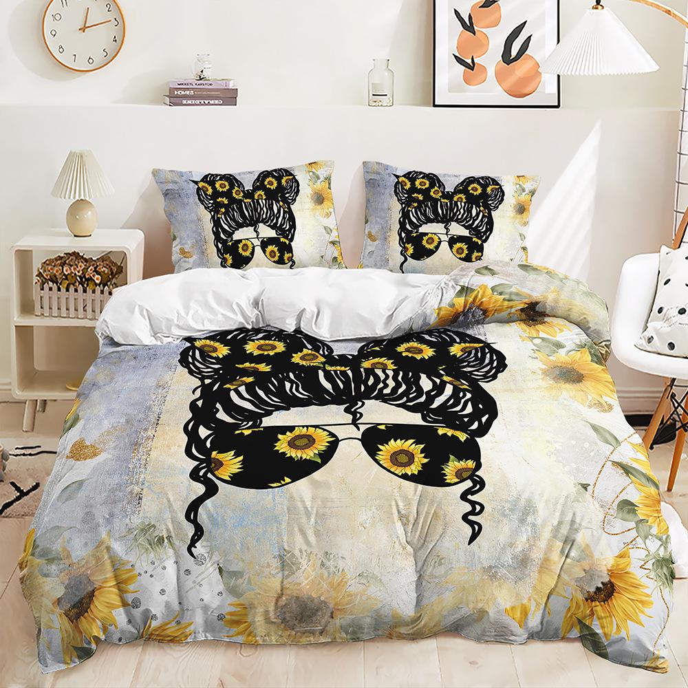 Three-Piece Sunflower Series Quilt Cover Two-Piece Bedding Kit