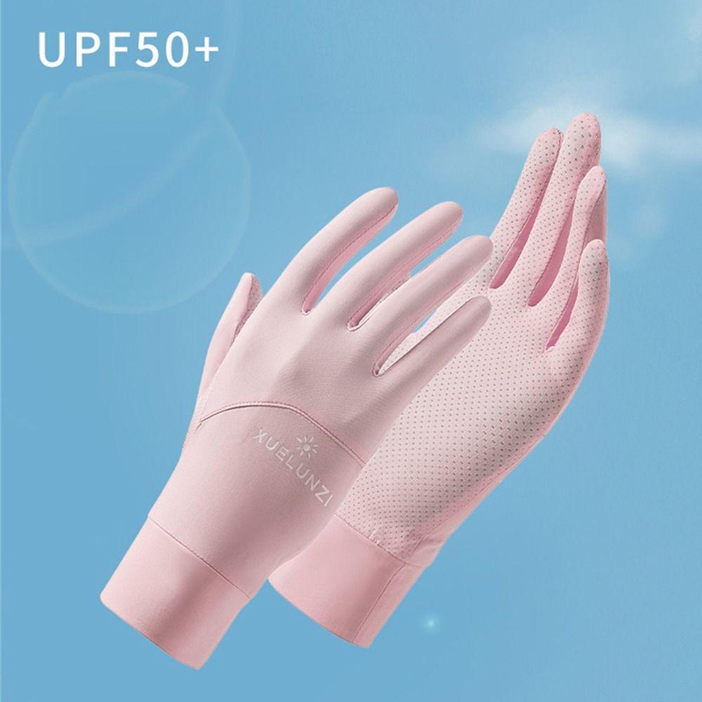 Ice Silk Sunscreen Gloves Thin Anti-UV Mittens Fashion Cycling Driving Gloves  Women Girls